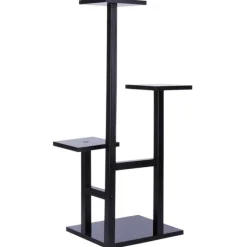 Kwietnik metalowy 84 cm czarny 4-poziomowy stojak na kwiaty i dekoracje Vilde