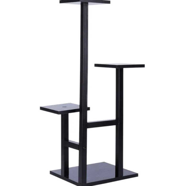 Kwietnik metalowy 84 cm czarny 4-poziomowy stojak na kwiaty i dekoracje Vilde