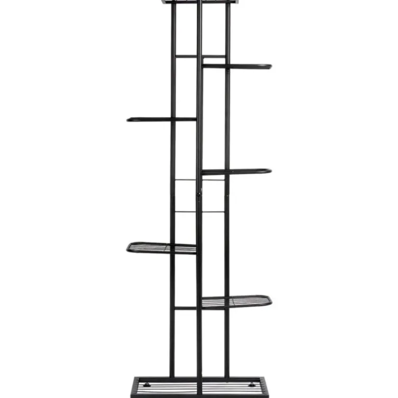Kwietnik metalowy 126 cm czarny 7-poziomowy stojak na kwiaty i dekoracje Vilde