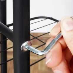 Kwietnik metalowy 106 cm czarny 6-poziomowy stojak na kwiaty i dekoracje Vilde