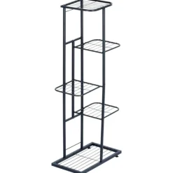Kwietnik metalowy 96 cm czarny 5-poziomowy stojak na kwiaty i dekoracje Vilde
