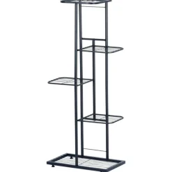 Kwietnik metalowy 96 cm czarny 5-poziomowy stojak na kwiaty i dekoracje Vilde