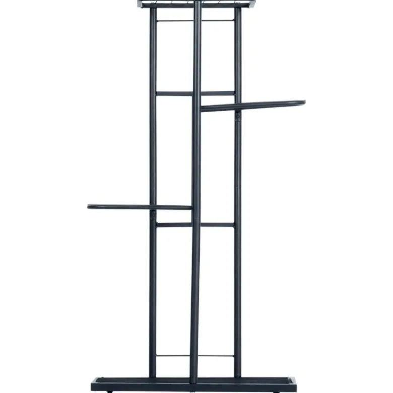 Kwietnik metalowy 80 cm czarny 4-poziomowy stojak na kwiaty i dekoracje Vilde