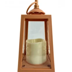 Lampion dekoracyjny z przeszklonymi ściankami 10x10x19 cm latarenka ażurowa mała znicz Sandstone Cortina