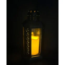 Lampion dekoracyjny z przeszklonymi ściankami 14x14x29 cm latarenka XL duża znicz Cortina