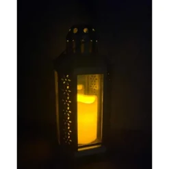 Lampion dekoracyjny z przeszklonymi ściankami 14x14x29 cm latarenka XL duża znicz Cortina