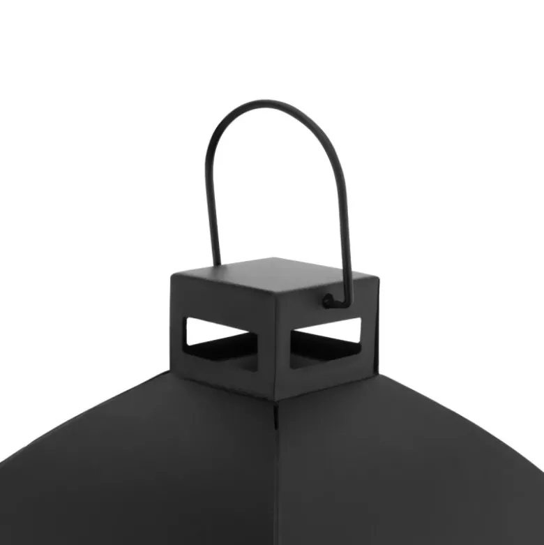 Lampiony latarnie ozdobne 29/38 cm Altom Design latarenki metalowe czarne zestaw 2 szt.