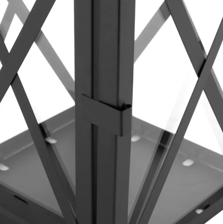 Lampiony latarnie ozdobne 29/38 cm Altom Design latarenki metalowe czarne zestaw 2 szt.