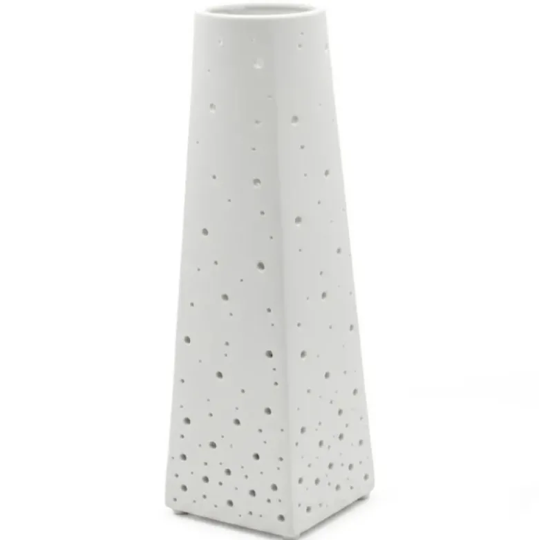 Lampka nocna ceramiczna 28CM porcelana ozdoba biała nowoczesna Tragar
