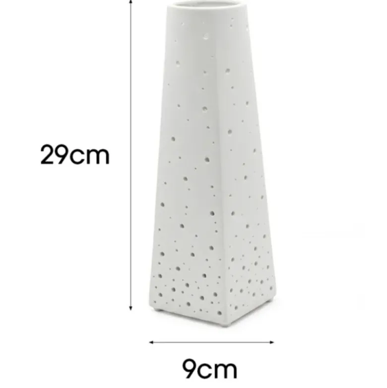 Lampka nocna ceramiczna 28CM porcelana ozdoba biała nowoczesna Tragar