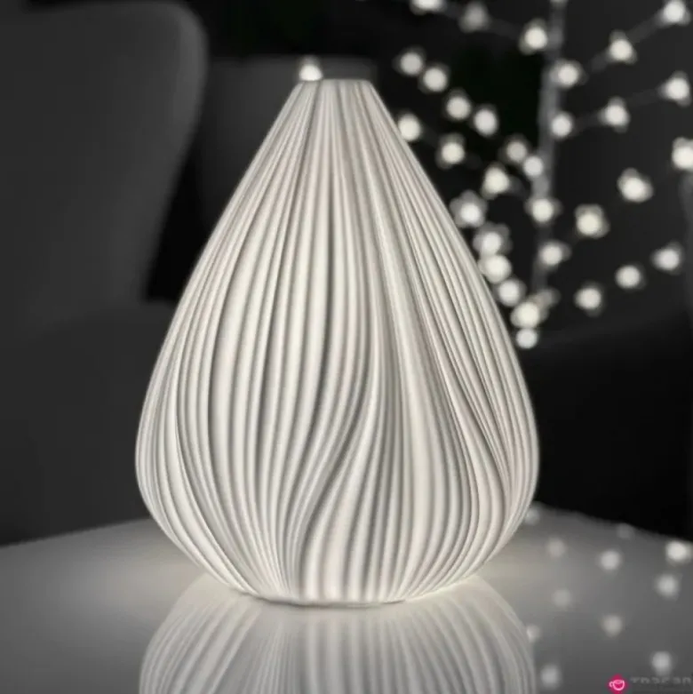 Lampka nocna ceramiczna 25CM porcelana ozdoba biała nowoczesna Tragar
