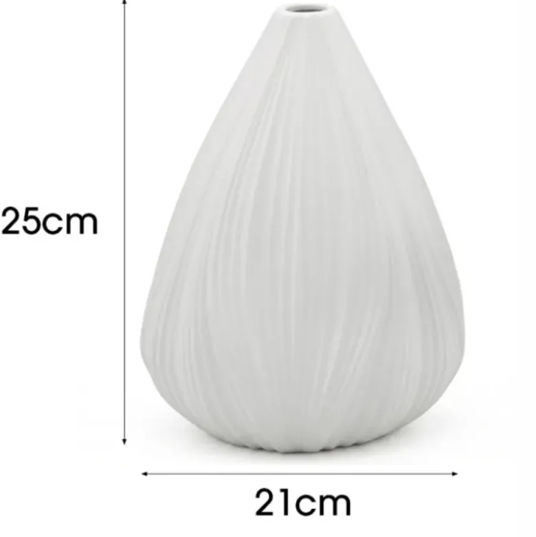 Lampka nocna ceramiczna 25CM porcelana ozdoba biała nowoczesna Tragar