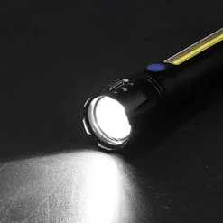 Latarka taktyczna LED ładowanie USB latarka w pudełku A 3611 COB ZOOM T6