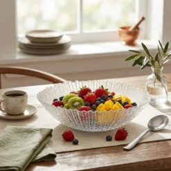 Miska szklana 25 cm salaterka ryflowana Florentyna