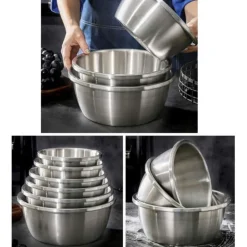 Miski metalowe komplet 6 misek Krisberg ze stali nierdzewnej 18/20/22/24/26/28 cm