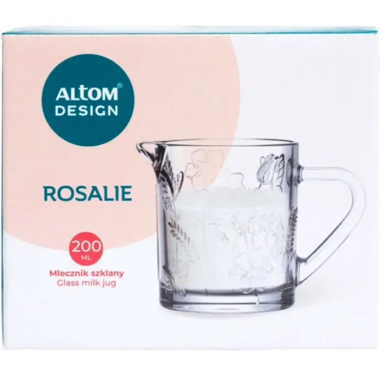 Mlecznik szklany 200 ml Altom Rosalie kwiatowy wzór
