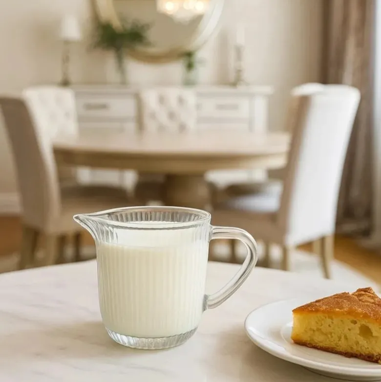 Mlecznik szklany 200 ml z cukiernicą 210 ml kompletny zestaw kuchenny Altom Design Selena