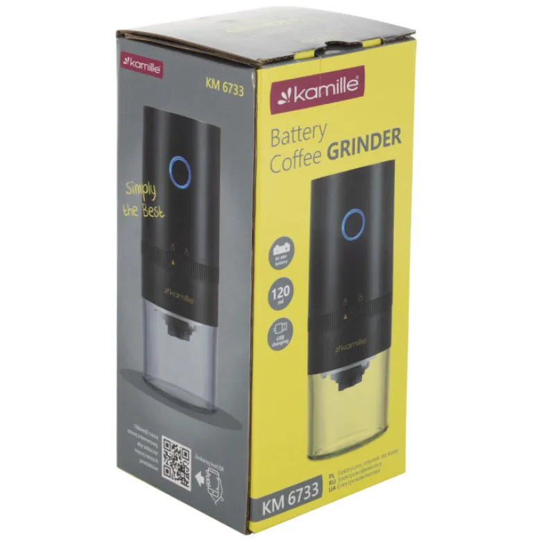 Młynek elektryczny do mielenia kawy ładowany przez USB KM 6733 Kamille