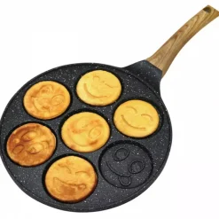 Patelnia do naleśników 26cm czarna powłoka marmurowa z buźkami Krisberg KR 5118