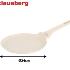 Patelnia do naleśników 24 cm z powłoką marmurową nieprzywierająca kremowa indukcja gaz Klausberg