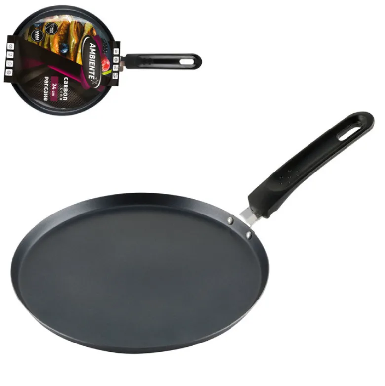 Patelnia do naleśników Florina Carbon 24 cm stal węglowa czarna
