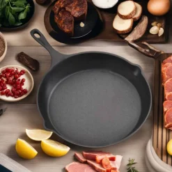 Patelnia żeliwna 25 cm GierekHoff Żeliwna Tradycja na indukcję gaz ognisko do steków ciężka głęboka GH 8001