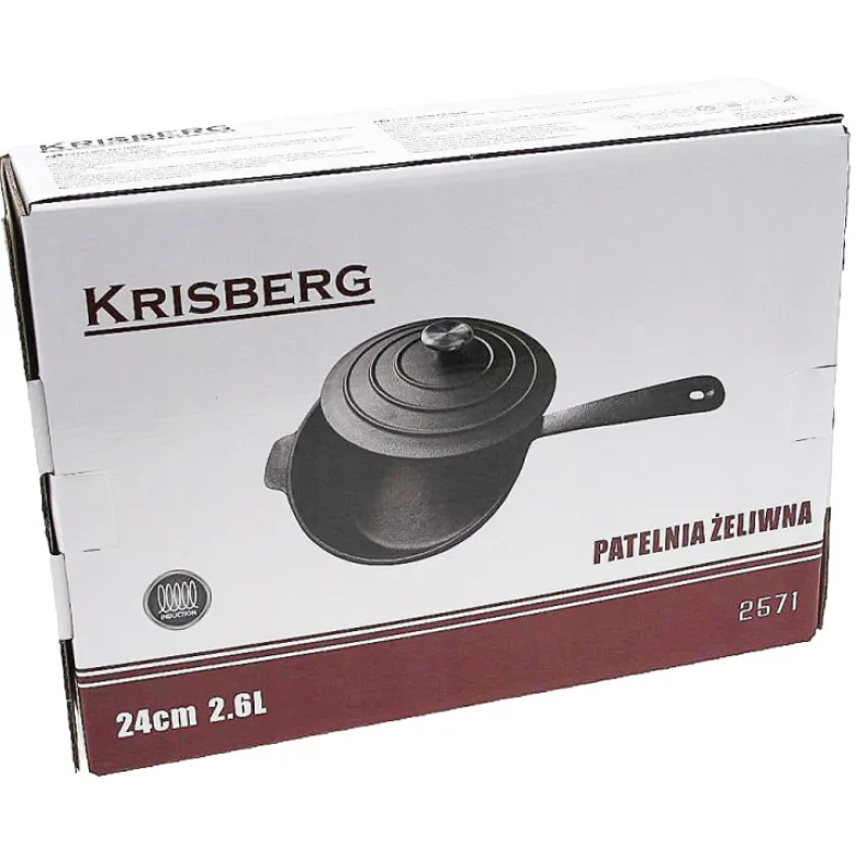 Patelnia żeliwna Krisberg KR 2571 ciężka 24 cm indukcja gaz