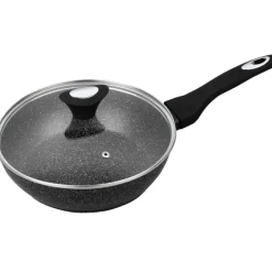 Patelnia głęboka z pokrywką 22 cm mała Krisberg KR 2678 powłoka marmurkowa indukcyjna gaz