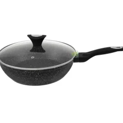 Patelnia głęboka z pokrywką 20 cm mała Krisberg KR 2677 powłoka marmurkowa indukcyjna gaz