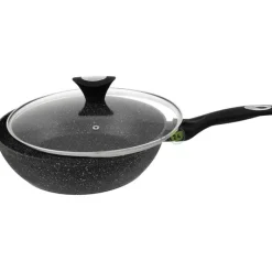 Patelnia głęboka z pokrywką 20 cm mała Krisberg KR 2677 powłoka marmurkowa indukcyjna gaz