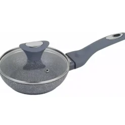Patelnia głęboka z pokrywką 28 cm średnia powłoka szary marmurek Klausberg KB-7318 indukcyjna gaz