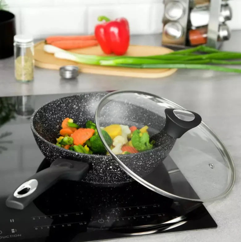 Patelnia głęboka z pokrywką Klausberg KB 7296 Granitowa indukcyjna 28 cm