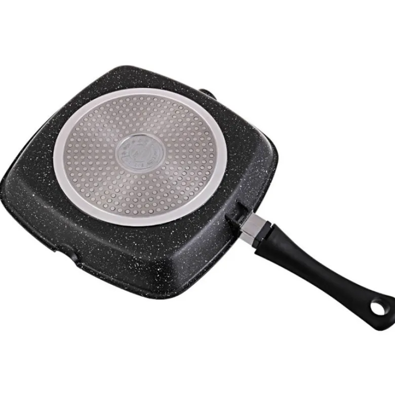 Patelnia granitowa grillowa Kinghoff KH 1510 24x24 kwadratowa