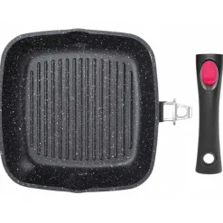 Patelnia granitowa grillowa Kinghoff KH 1510 24x24 kwadratowa