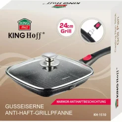 Patelnia granitowa grillowa Kinghoff KH 1510 24x24 kwadratowa