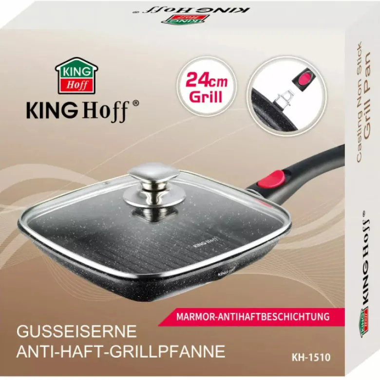 Patelnia granitowa grillowa Kinghoff KH 1510 24x24 kwadratowa
