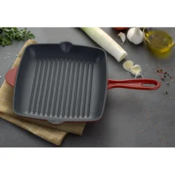 Patelnia grillowa żeliwna 26 cm z powłoką emaliowaną MG Home Immortale