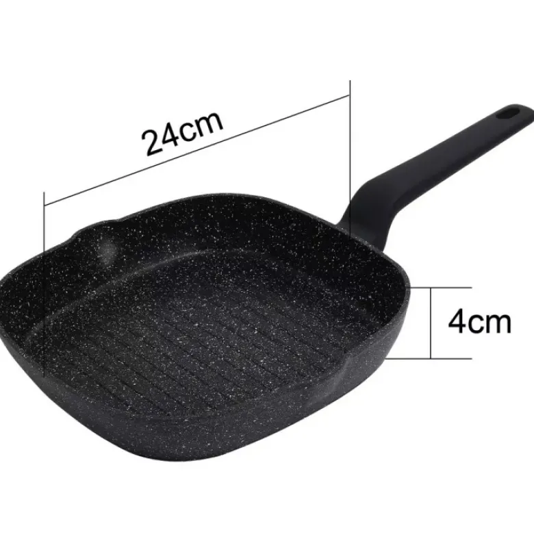 Patelnia grillowa kwadratowa 24 cm z powłoką marmurkową Klausberg KB 7661
