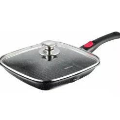 Patelnia kwadratowa granitowa grillowa Kinghoff KH 1511 28x28 z odpinaną rączką