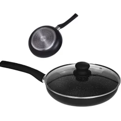 Patelnia z pokrywką Kinghoff KH 3959 28 cm Ceramiczna Indukcja Granitowa