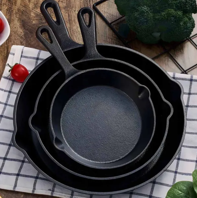 Patelnie żeliwne 20/25/30cm zestaw 3 sztuk ciężkie głębokie Krisberg KR 2711 indukcja gaz