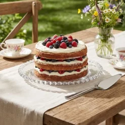 Patera 28 cm talerz szklany duży Altom Love serduszka na ciasto deser