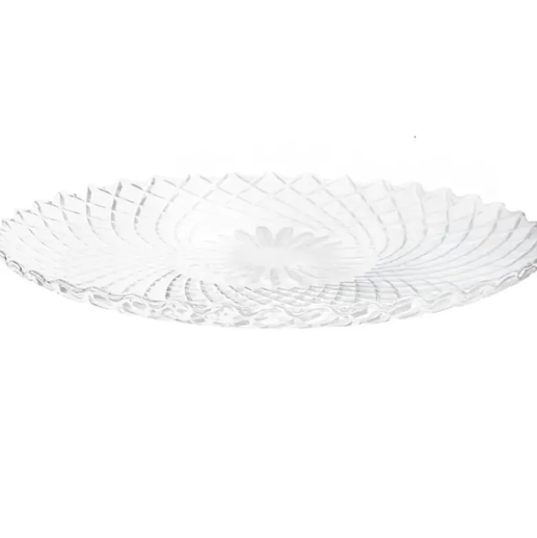 Patera 25 cm talerz szklany duży GierekHoff Solari na ciasto deser