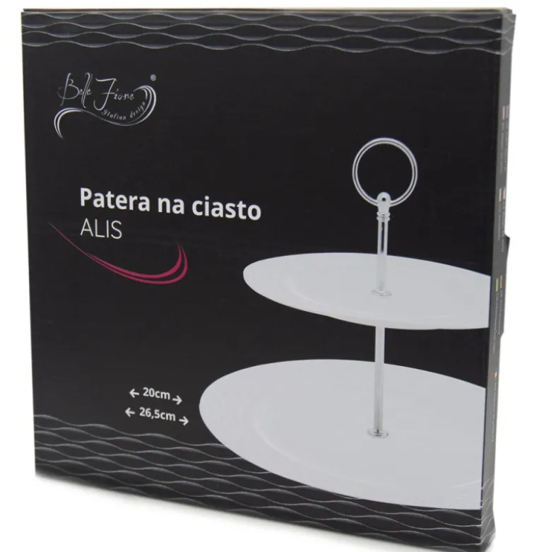 Patera porcelanowa dwupoziomowa biała Bella Fiore Alis Tragar 42397