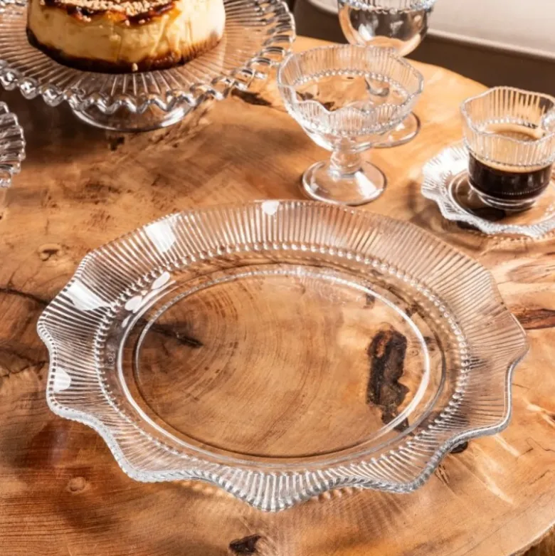 Patera szklana 33 cm Altom Design Vivienne duży talerz na ciasto desery