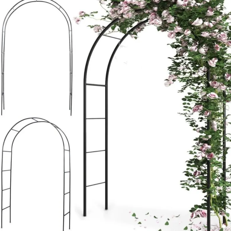 Pergola ogrodowa 145x235 cm metalowa w formie łuku na rośliny pnące Vilde