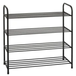 Półka na buty 65x26x72 cm metalowa czarna 4-poziomowa E 6252 Elitehoff