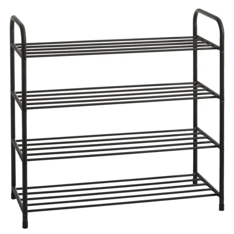 Półka na buty 65x26x72 cm metalowa czarna 4-poziomowa E 6252 Elitehoff