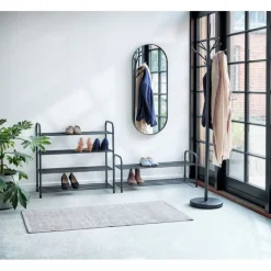 Półka na buty 65x26x72 cm metalowa czarna 4-poziomowa E 6252 Elitehoff