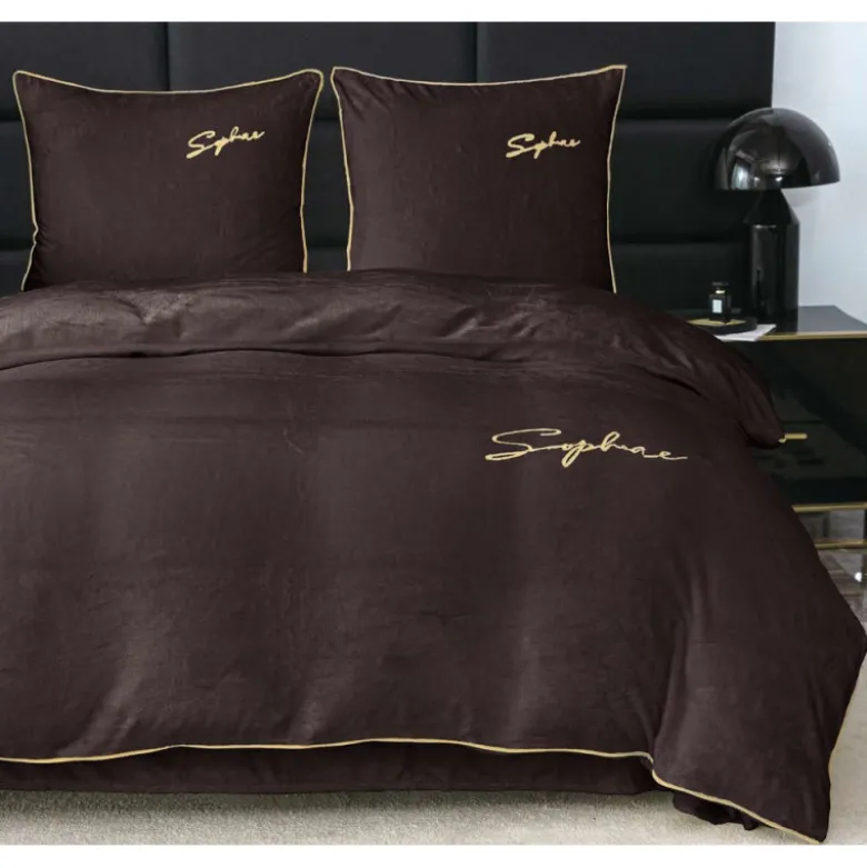 Pościel haftowana 160x200 mikrofibra "miś" Cotton World gruba 3 części 2880 brązowa